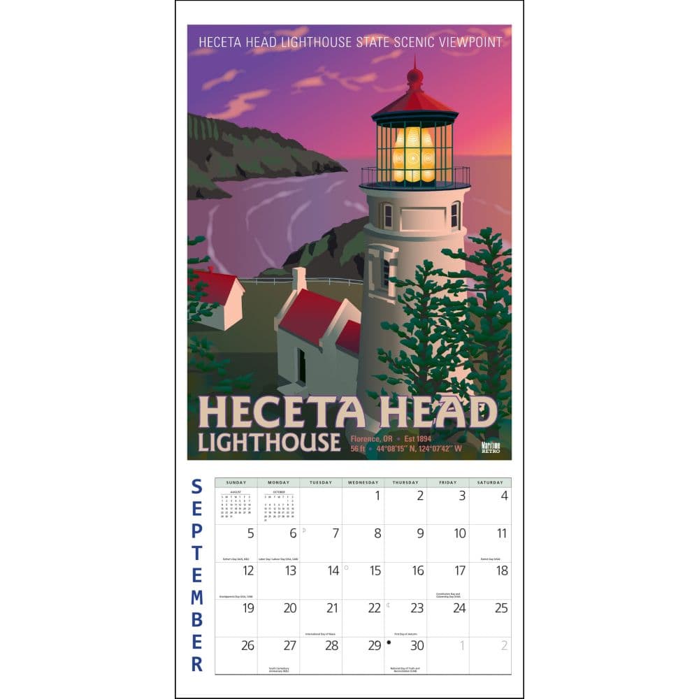 Lighthouse Posters 2027 Mini Wall Calendar Fourth Alternate Image