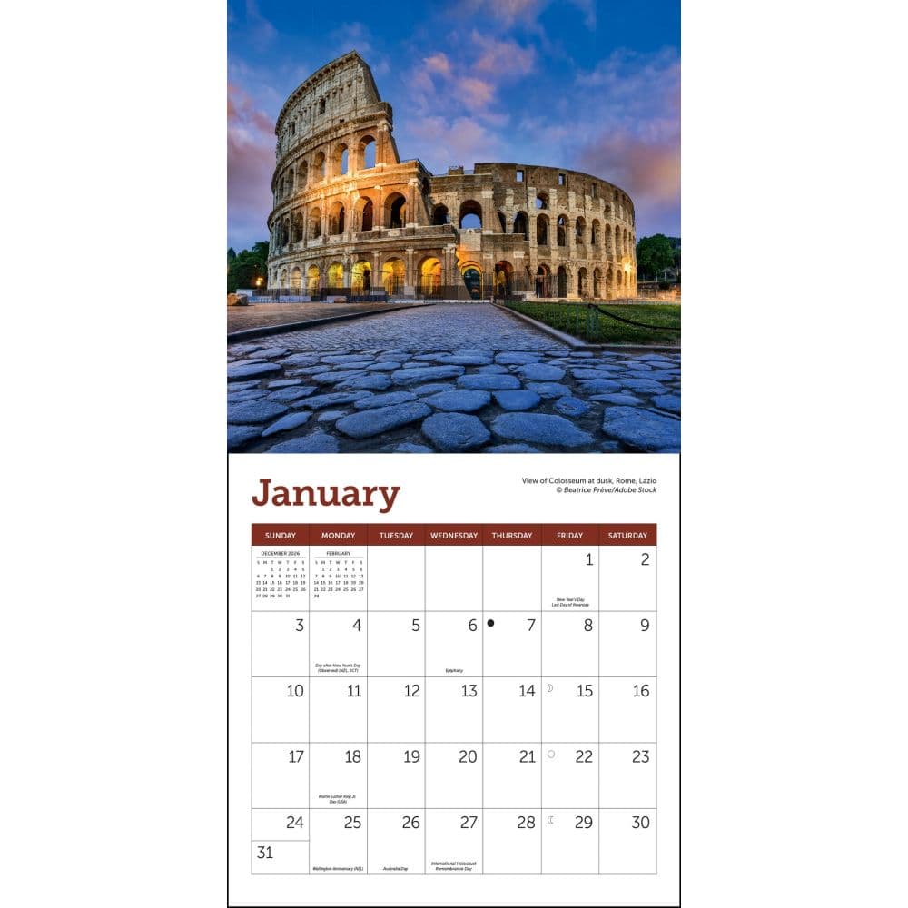 Italy 2027 Mini Wall Calendar Second Alternate Image