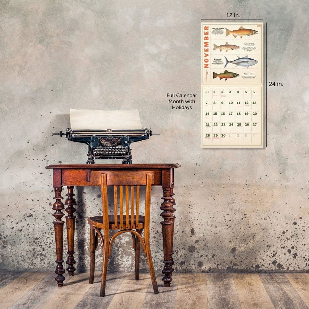 Fishing Illustrations 2027 Wall Calendar Fifth Alternate Image