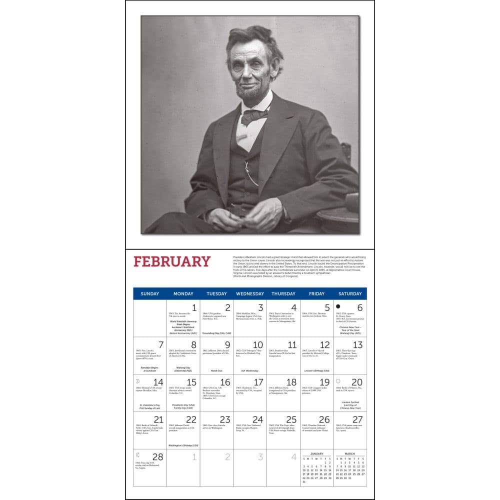 Civil War Chronology 2027 Wall Calendar Second Alternate Image