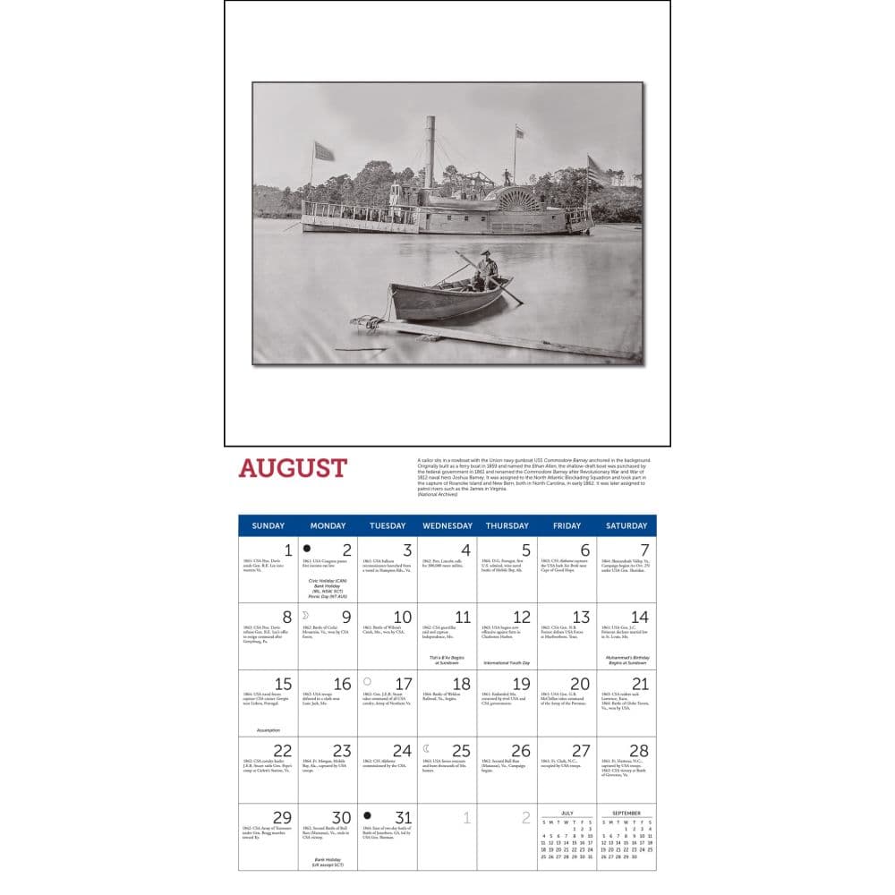 Civil War Chronology 2027 Wall Calendar Fourth Alternate Image