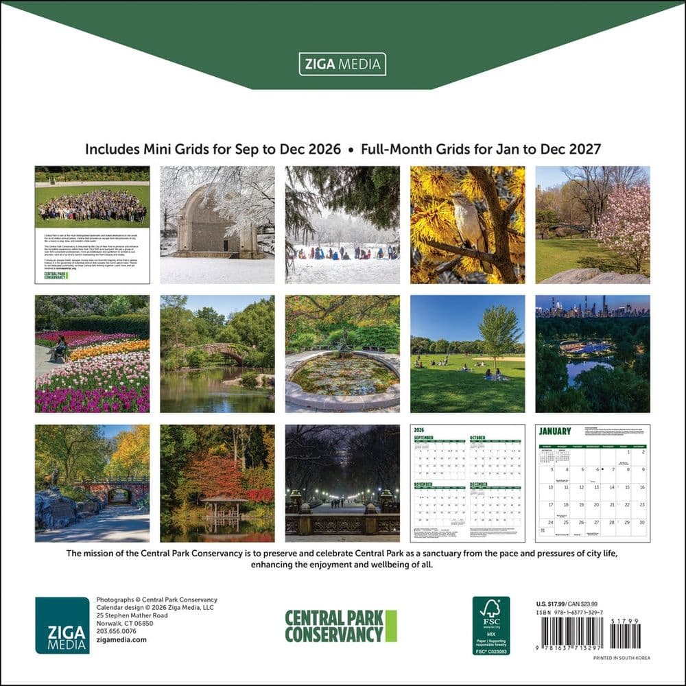 Central Park Conservancy 2027 Wall Calendar First Alternate Image