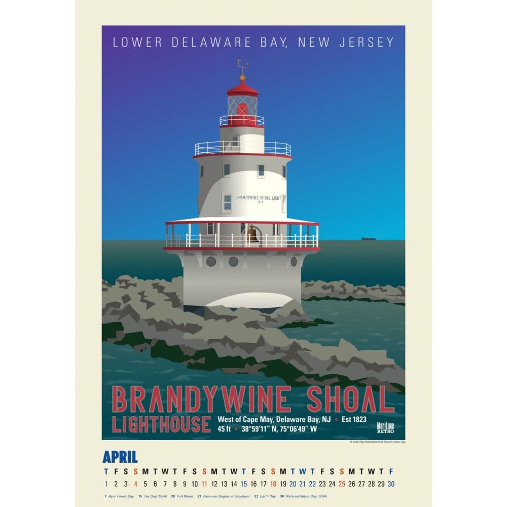 Atlantic Coast Lighthouses Posters 2027 Wall Calendar Second Alternate Image