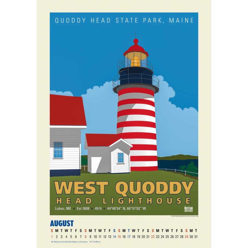 Atlantic Coast Lighthouses Posters 2027 Wall Calendar Third Alternate Image