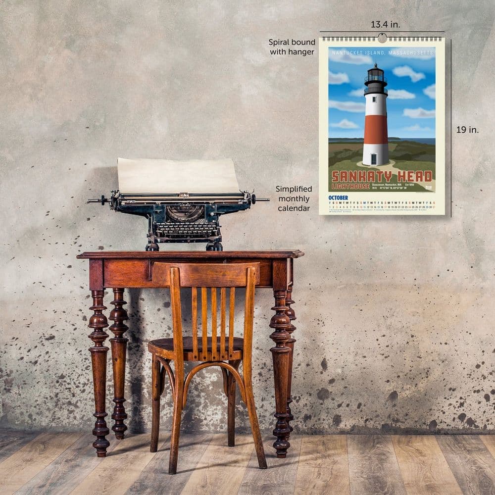 Atlantic Coast Lighthouses Posters 2027 Wall Calendar Fifth Alternate Image