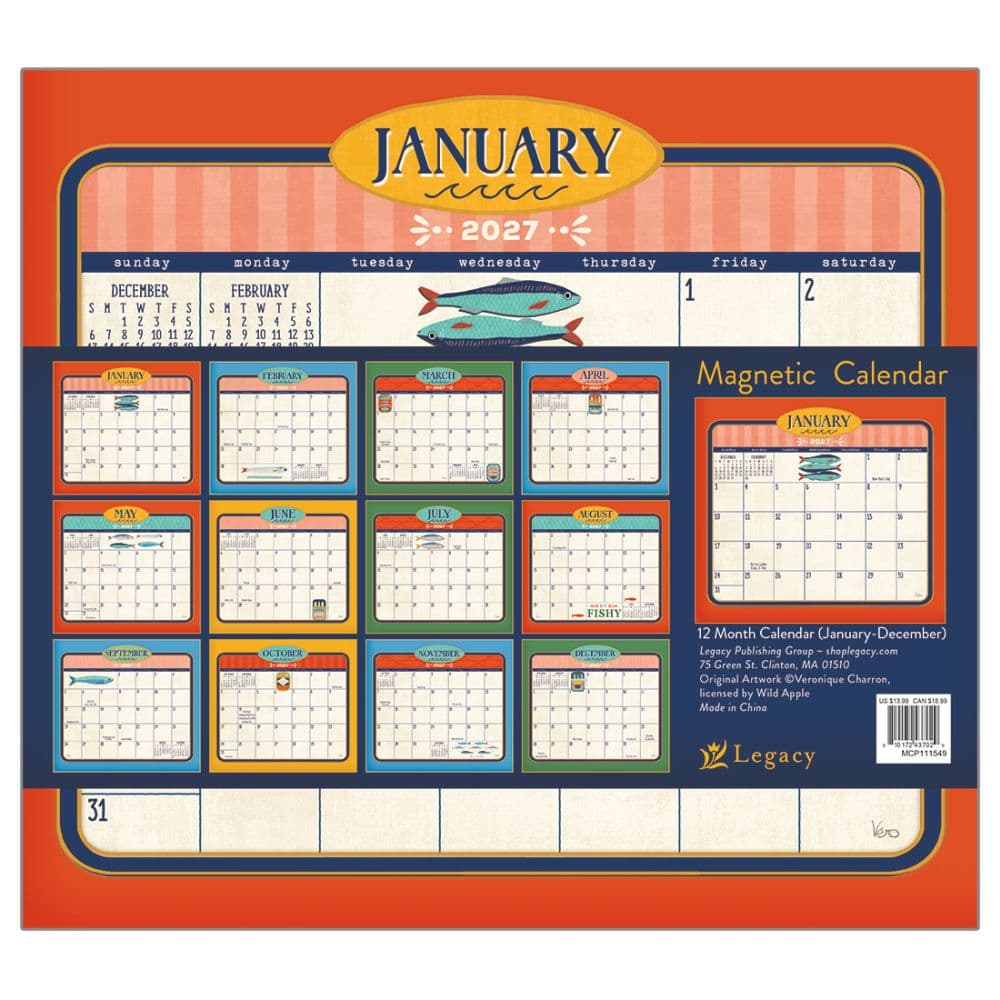 Sardines 2027 Magnetic Calendar First Alternate Image