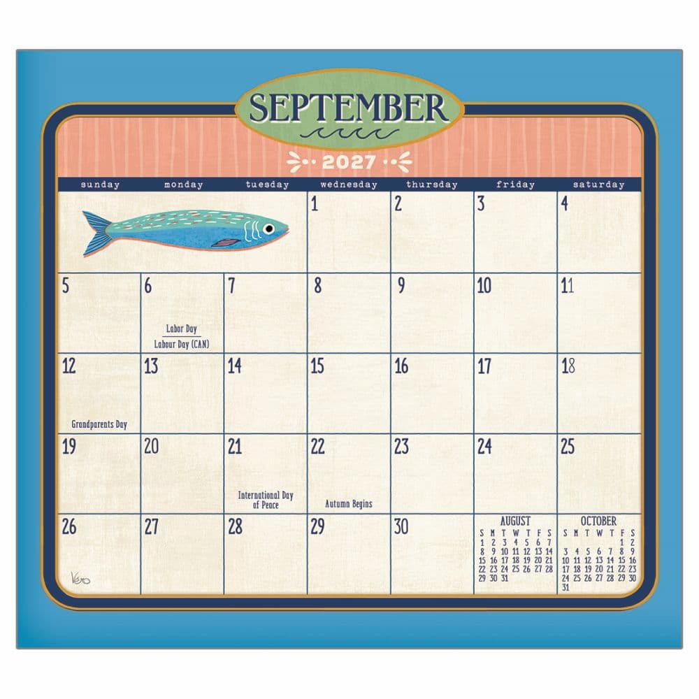 Sardines 2027 Magnetic Calendar Fourth Alternate Image