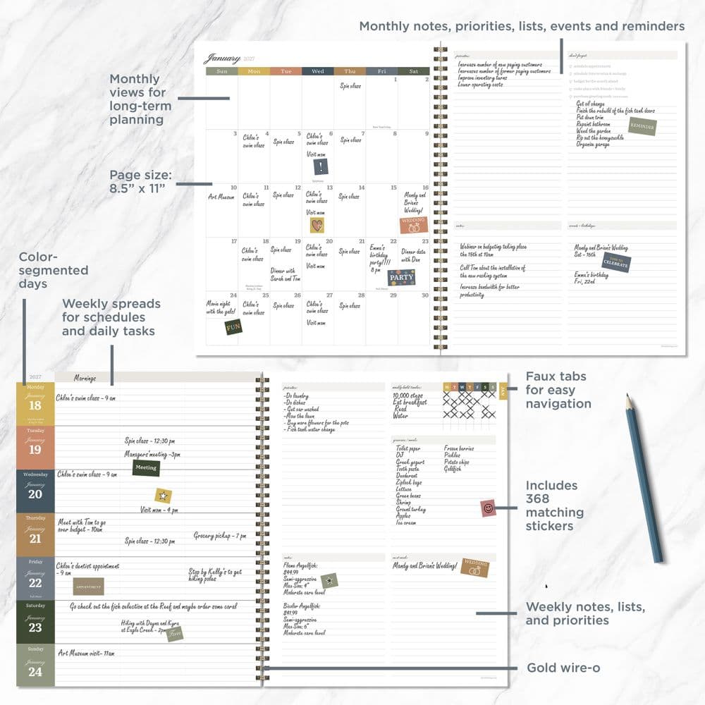 Cream and Taupe 2027 Large Weekly Monthly Planner Fifth Alternate Image