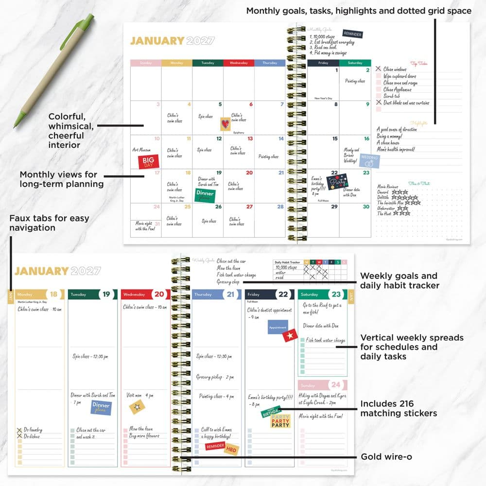 Seagulls 2027 Medium Weekly Monthly Planner Fifth Alternate Image