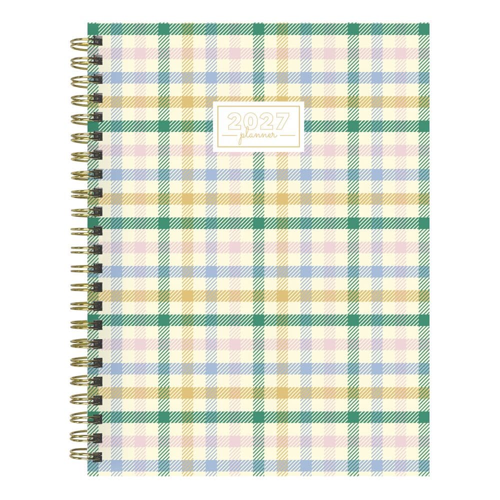 image Pastel Plaid 2027 Medium Weekly Monthly Planner Main Product Image