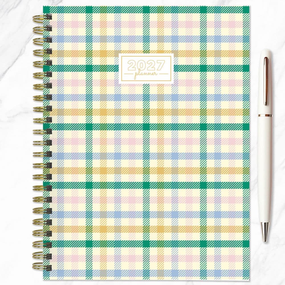 Pastel Plaid 2027 Medium Weekly Monthly Planner Fourth Alternate Image
