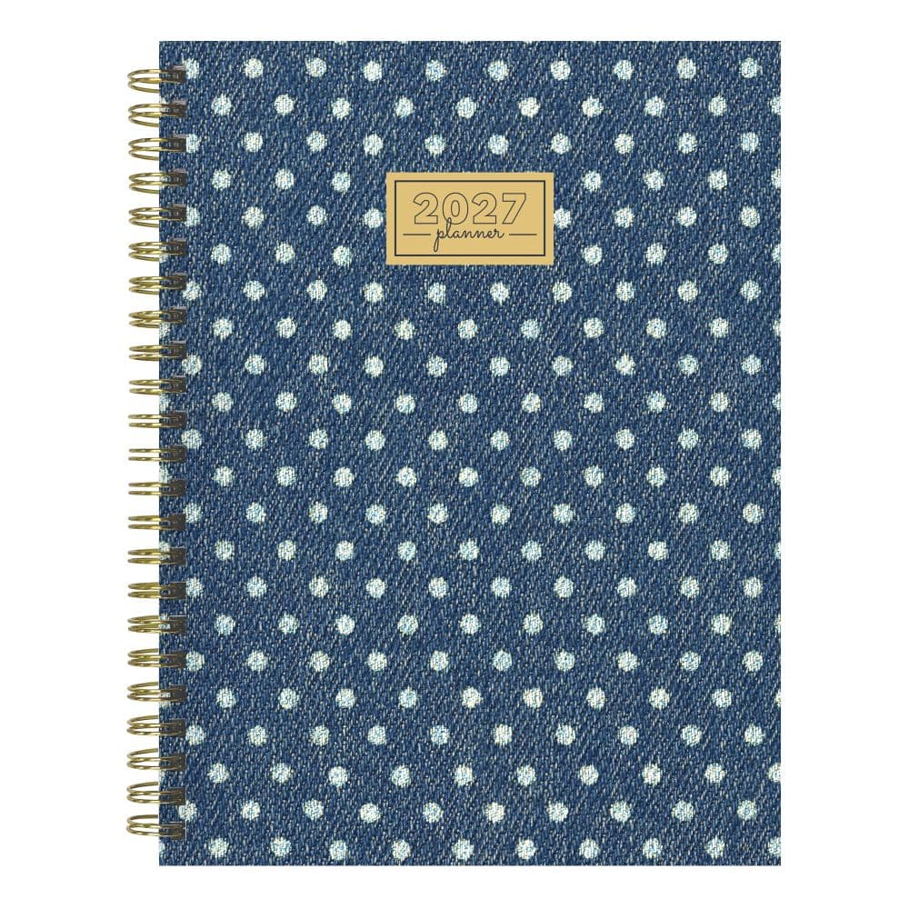 image Denim Dots 2027 Medium Weekly Monthly Planner Main Product Image