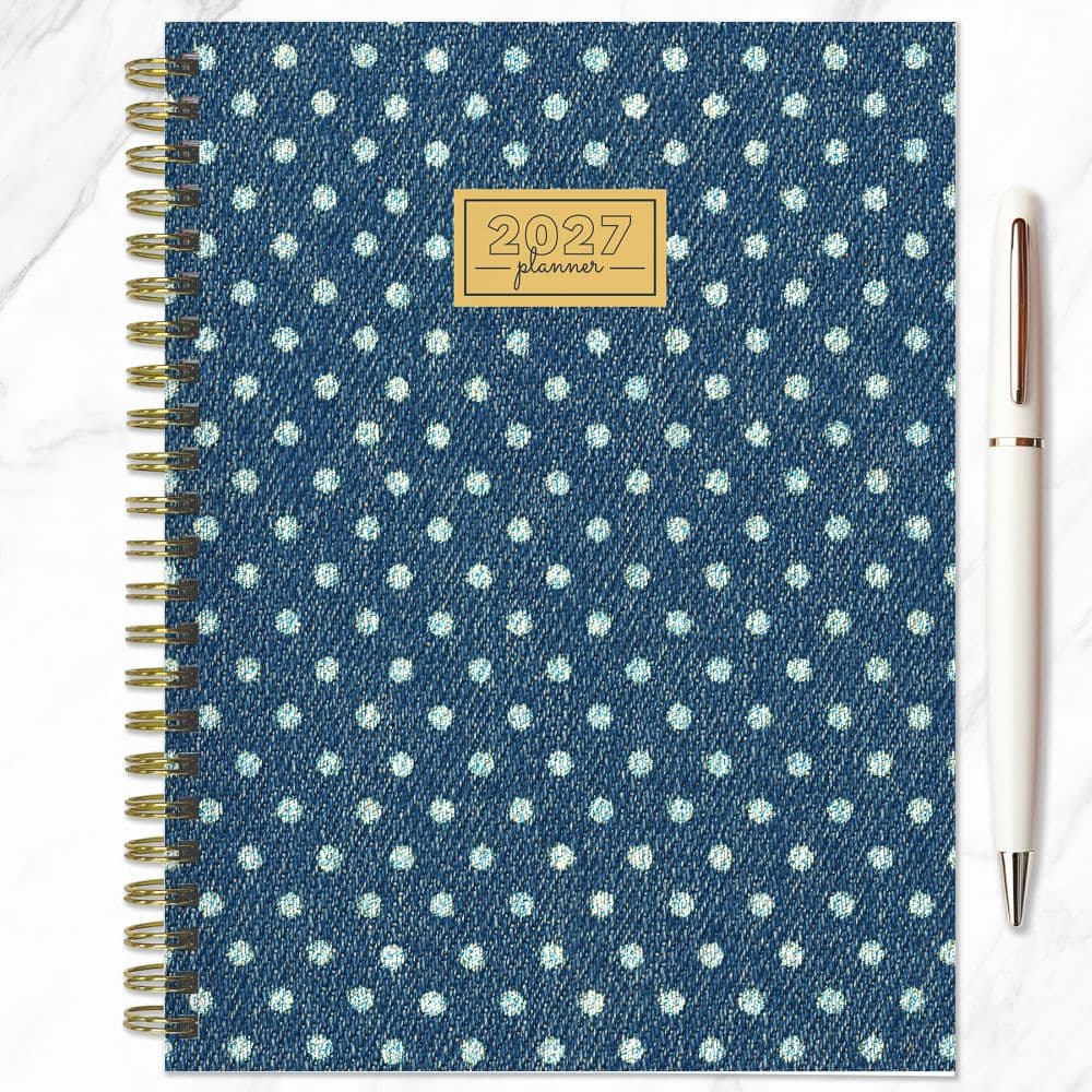 Denim Dots 2027 Medium Weekly Monthly Planner Fourth Alternate Image
