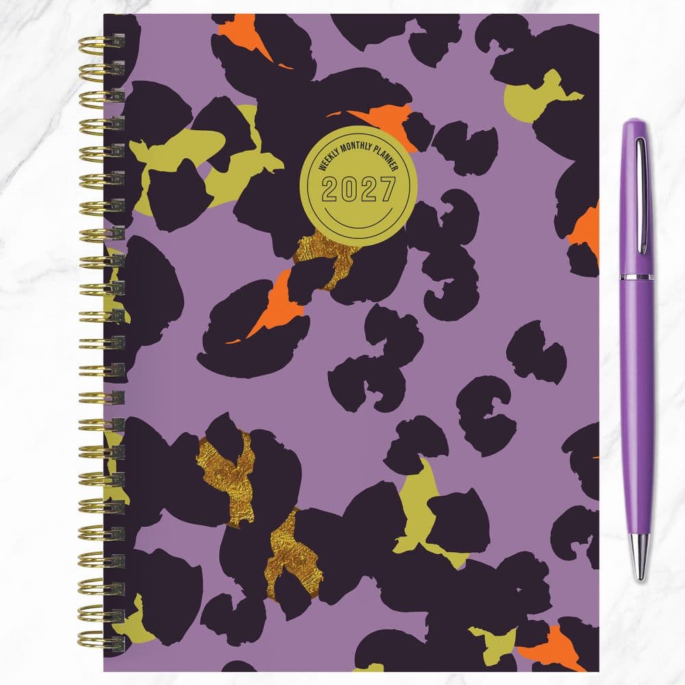 Lilac Leopard 2027 Medium Weekly Monthly Planner Fourth Alternate Image