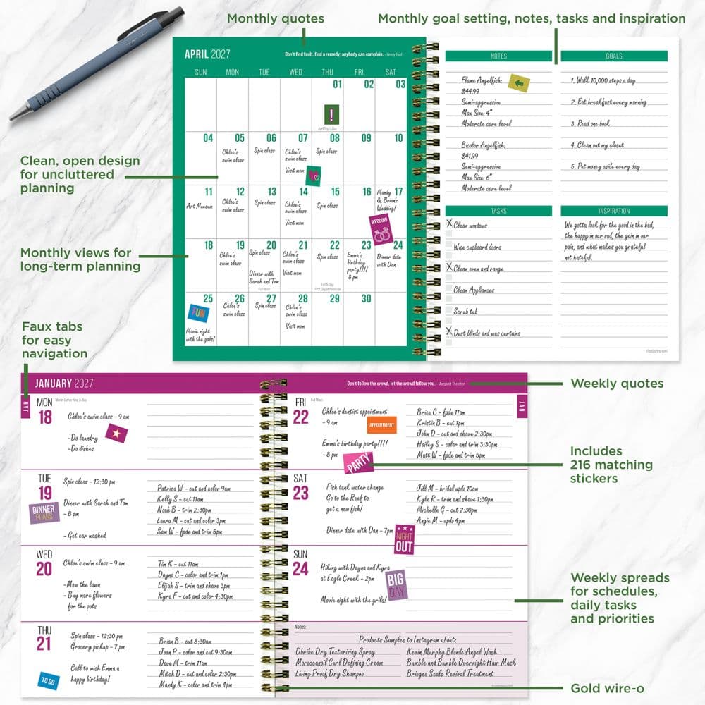 Lilac Leopard 2027 Medium Weekly Monthly Planner Fifth Alternate Image