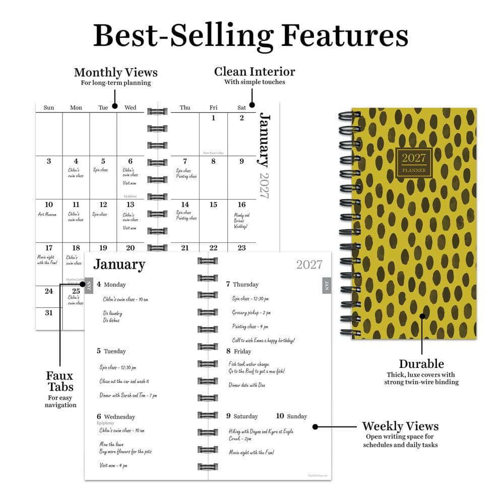 Spots of Dots 2027 Small Weekly Monthly Planner Fifth Alternate Image