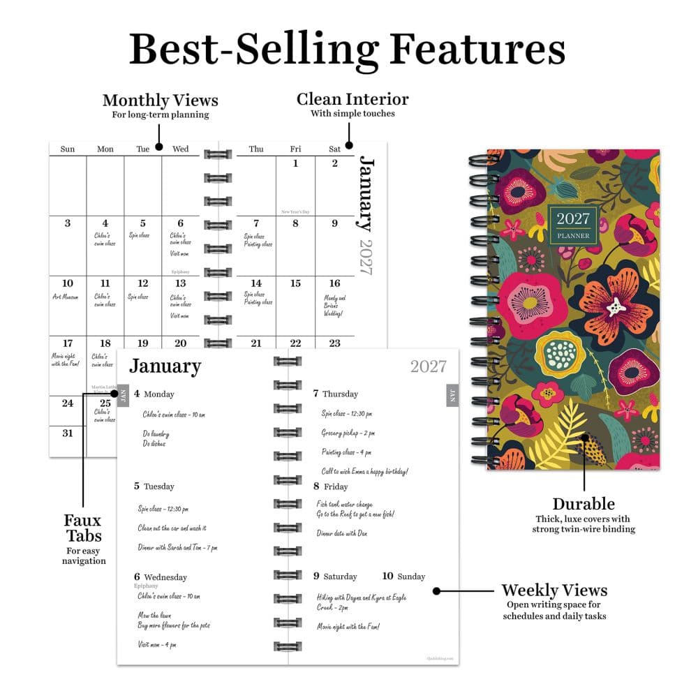 Funk and Floral 2027 Small Weekly Monthly Planner Fifth Alternate Image