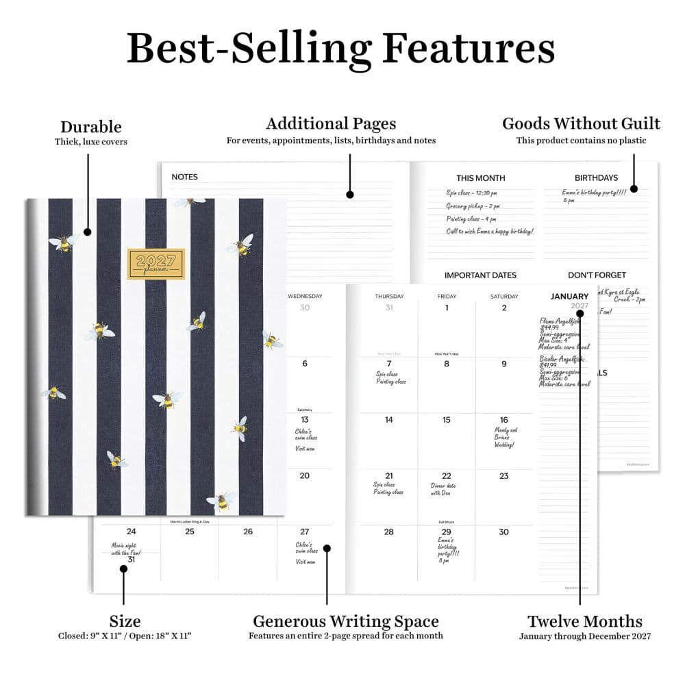 Super Bee 2027 Large Monthly Planner Fifth Alternate Image