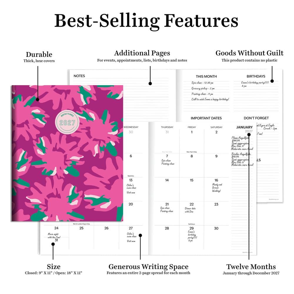 Pom Poms 2027 Large Monthly Planner Fifth Alternate Image