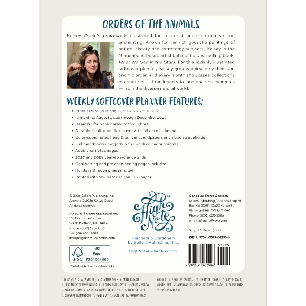 Orders of the Animals Softcover 2027 Weekly Planner First Alternate Image