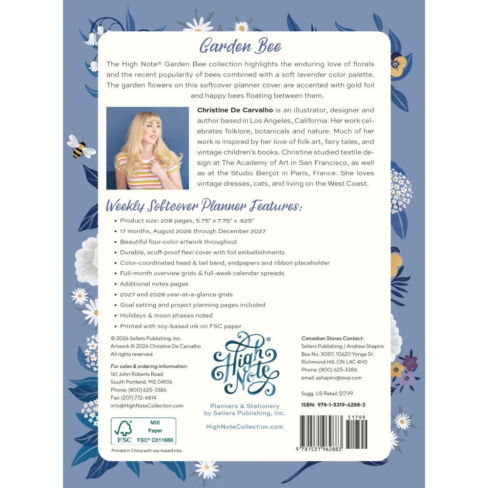 Garden Bee Weekly Softcover 2027 Planner First Alternate Image