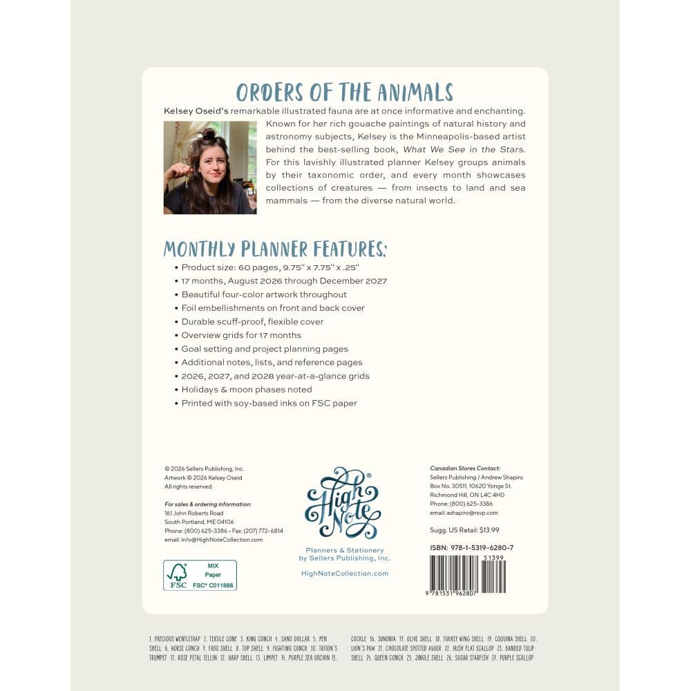 Orders of the Animals 2027 Monthly Planner First Alternate Image