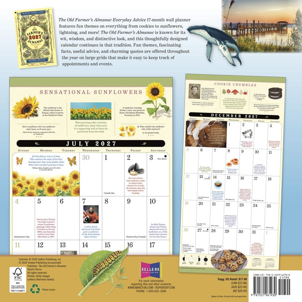 Old Farmer Almanac Everyday Advice 2027 Wall Calendar First Alternate Image
