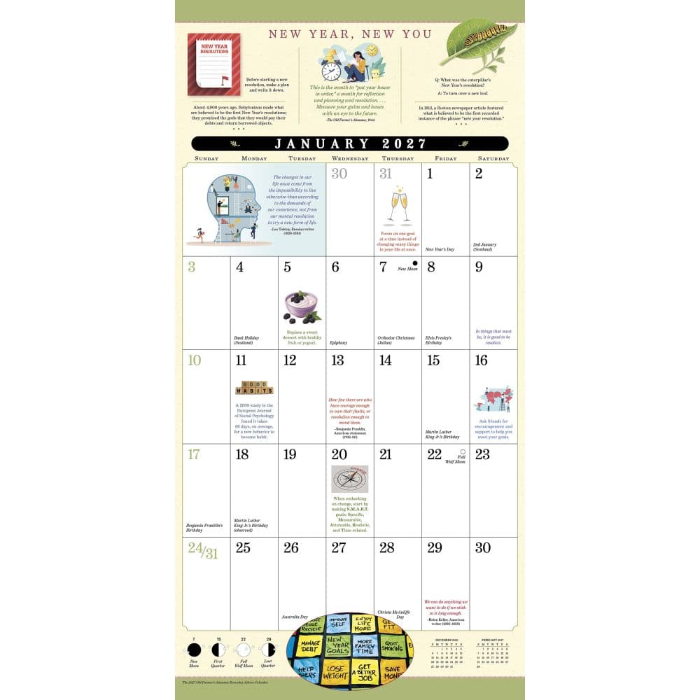 Old Farmer Almanac Everyday Advice 2027 Wall Calendar Second Alternate Image