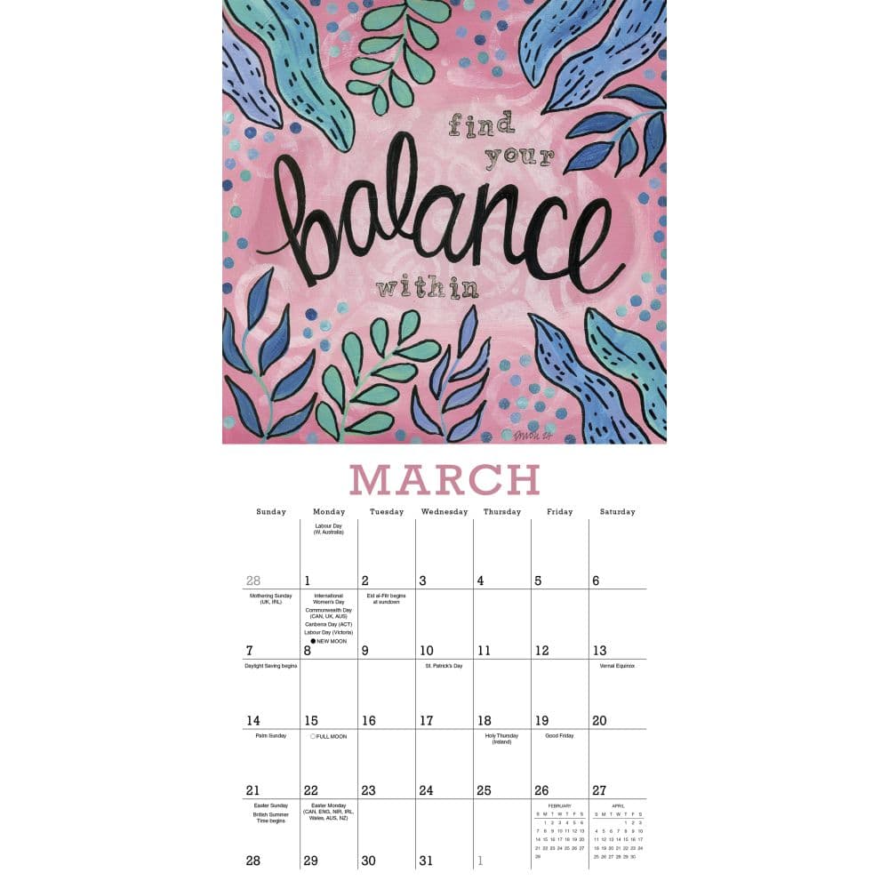 Year of Hope and Inspiration 2027 Mini Wall Calendar by Deborah Mori Fourth Alternate Image