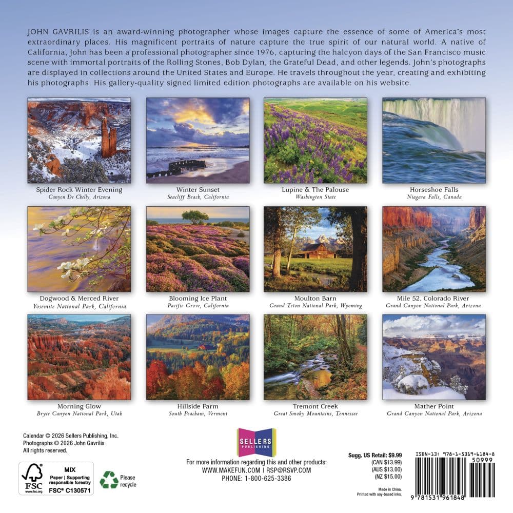Spirit of Place 2027 Mini Wall Calendar by John Gavrilis First Alternate Image