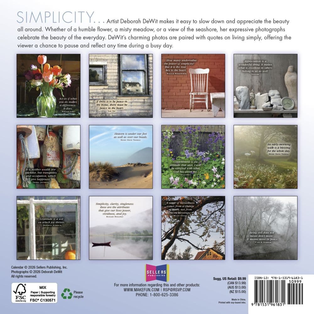 Simplicity 2027 Mini Wall Calendar by Deborah DeWitt First Alternate Image