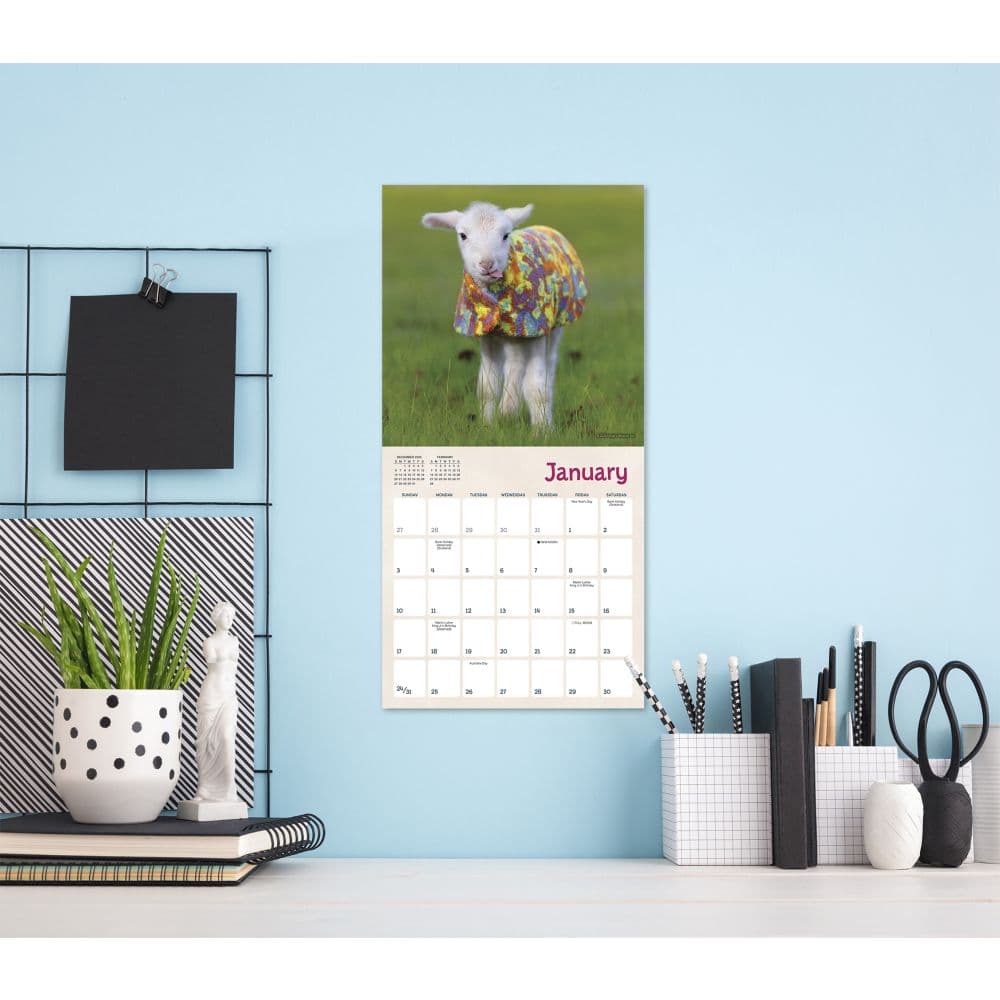 Lambies in Jammies 2027 Mini Wall Calendar Third Alternate Image