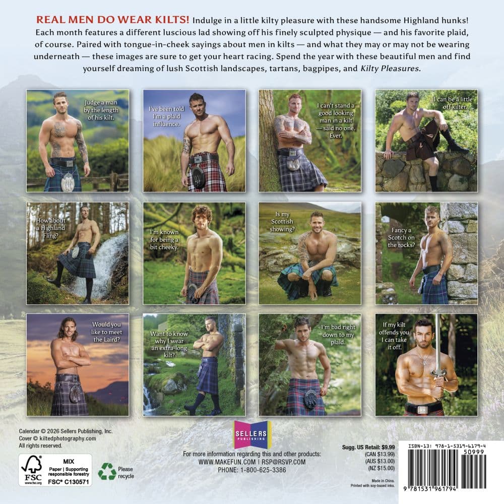 Kilty Pleasures 2027 Mini Wall Calendar First Alternate Image