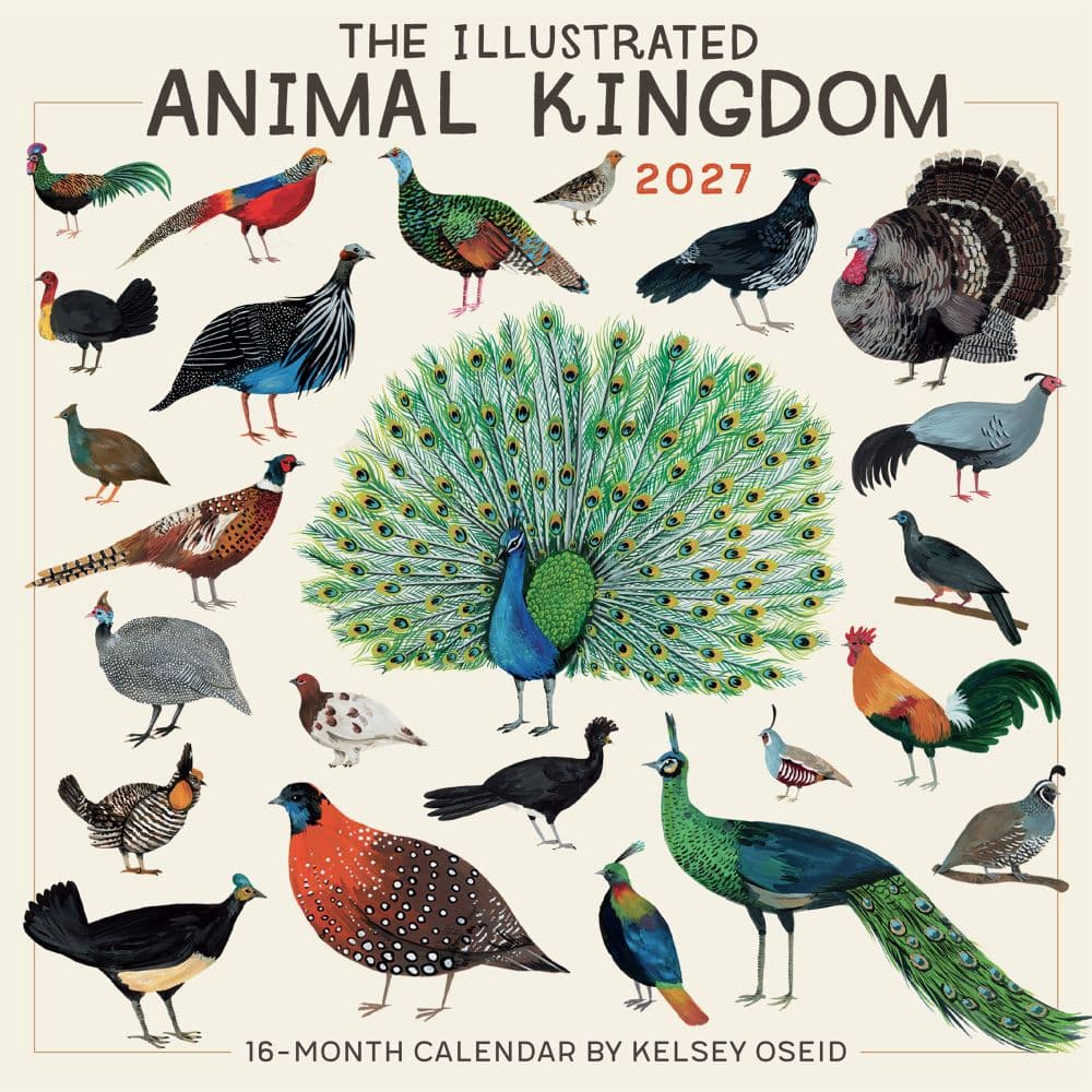 Illustrated Animal Kingdom 2027 Wall Calendar Main Product Image