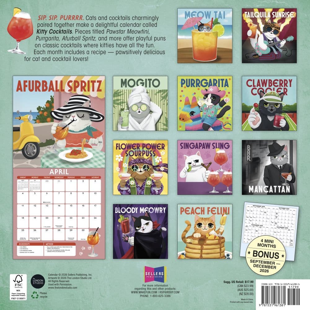 Kitty Cocktails 2027 Wall Calendar First Alternate Image