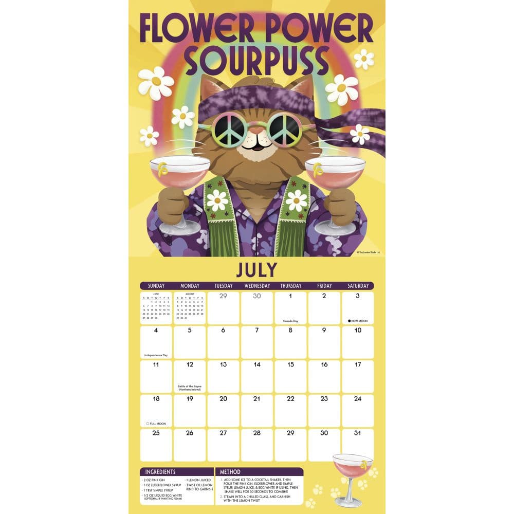 Kitty Cocktails 2027 Wall Calendar Fourth Alternate Image