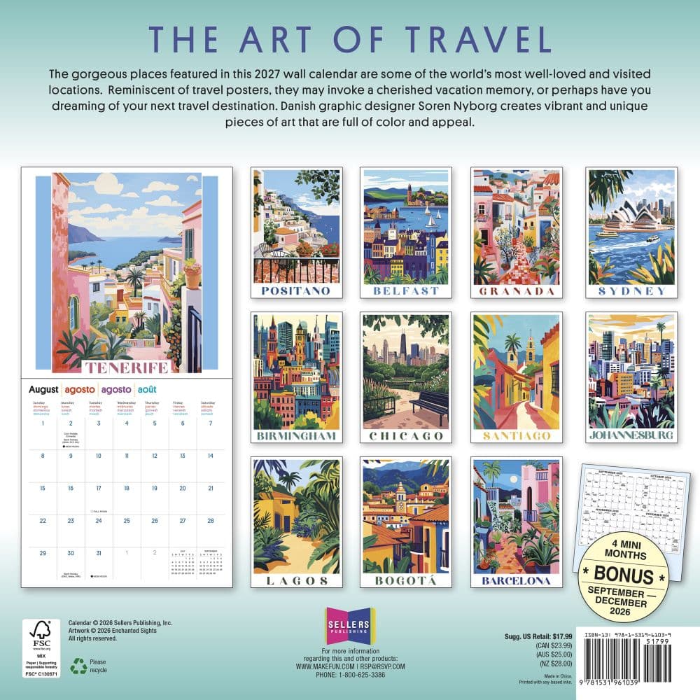 Art of Travel 2027 Wall Calendar First Alternate Image