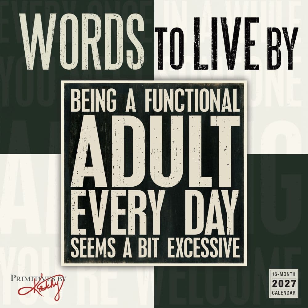 image Words to Live By 2027 Wall Calendar Main Product Image