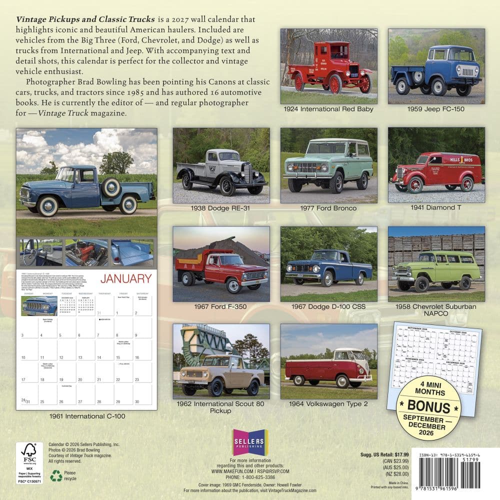 Vintage Pickups 2027 Wall Calendar First Alternate Image