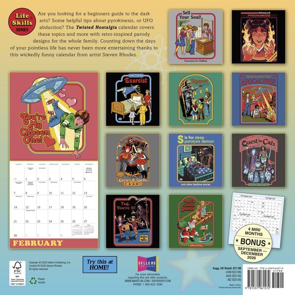 Twisted Nostalgia Lessons From The Dark Side 2027 Wall Calendar First Alternate Image