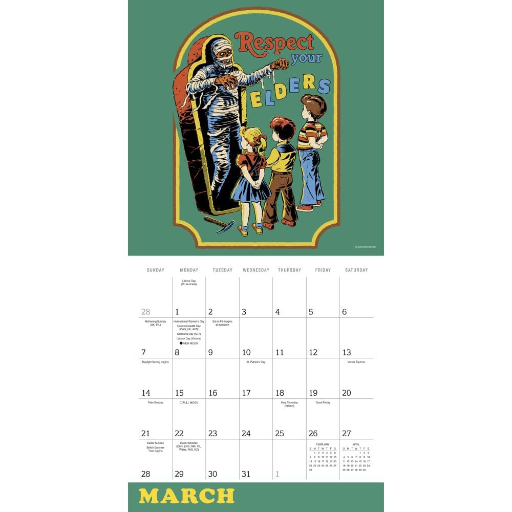 Twisted Nostalgia Lessons From The Dark Side 2027 Wall Calendar Fourth Alternate Image