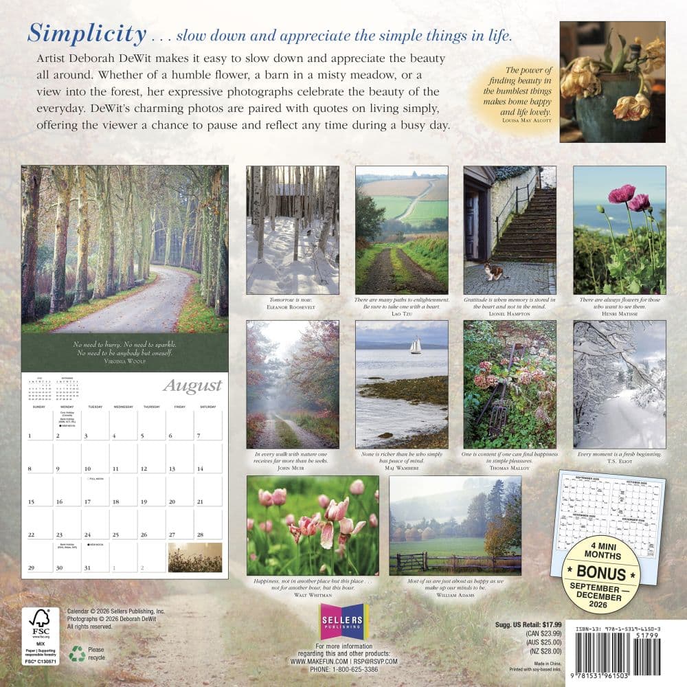Simplicity 2027 Wall Calendar First Alternate Image