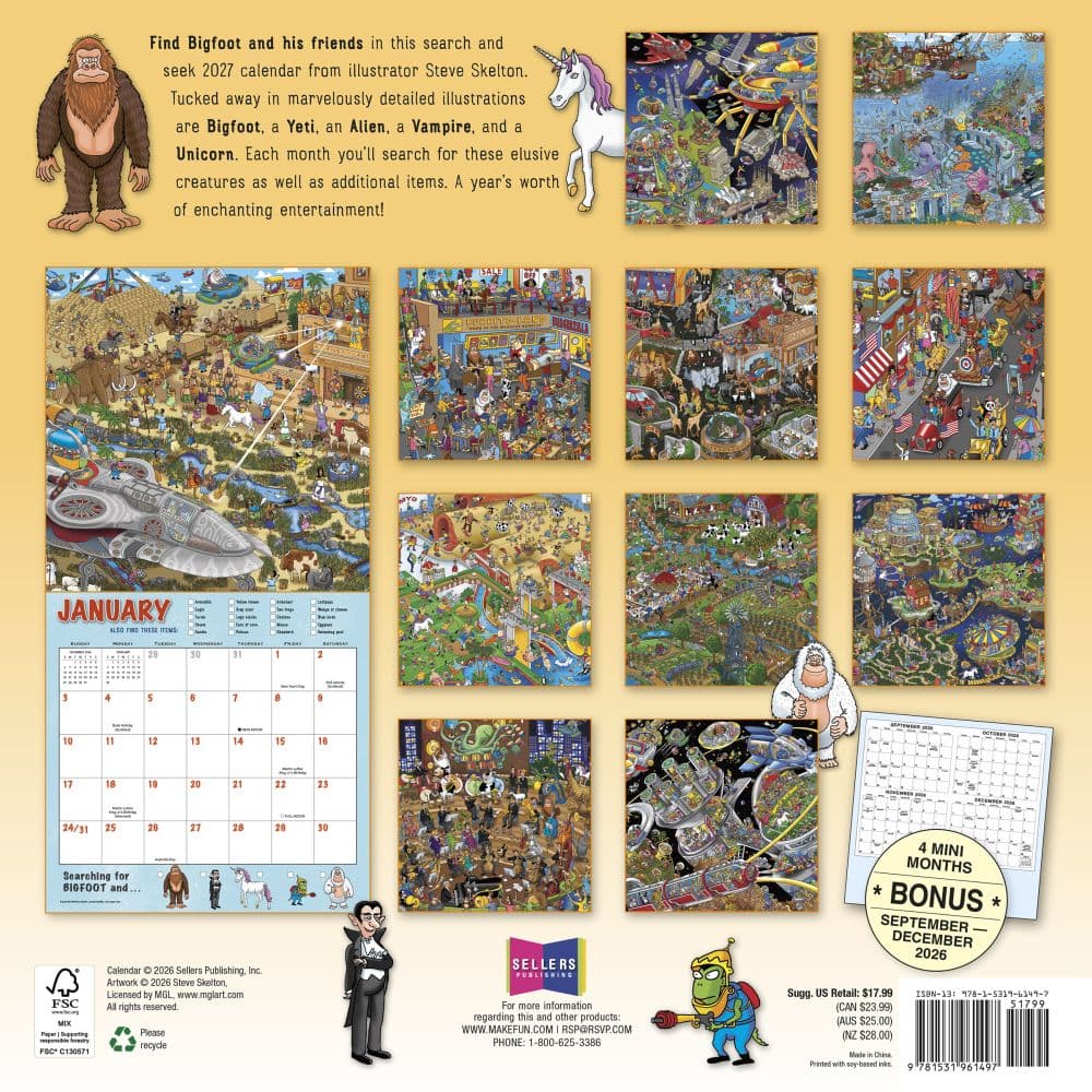 Searching For Bigfoot 2027 Wall Calendar First Alternate Image