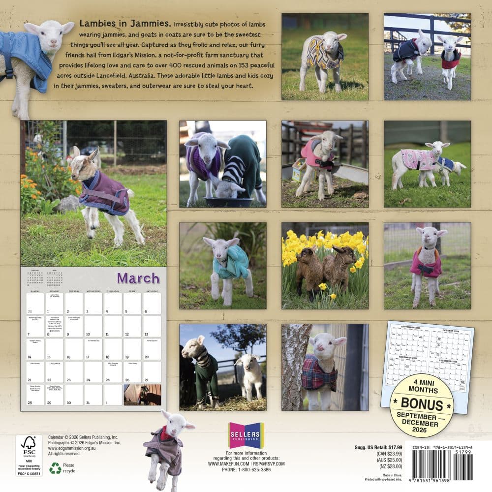 Lambies in Jammies 2027 Wall Calendar First Alternate Image