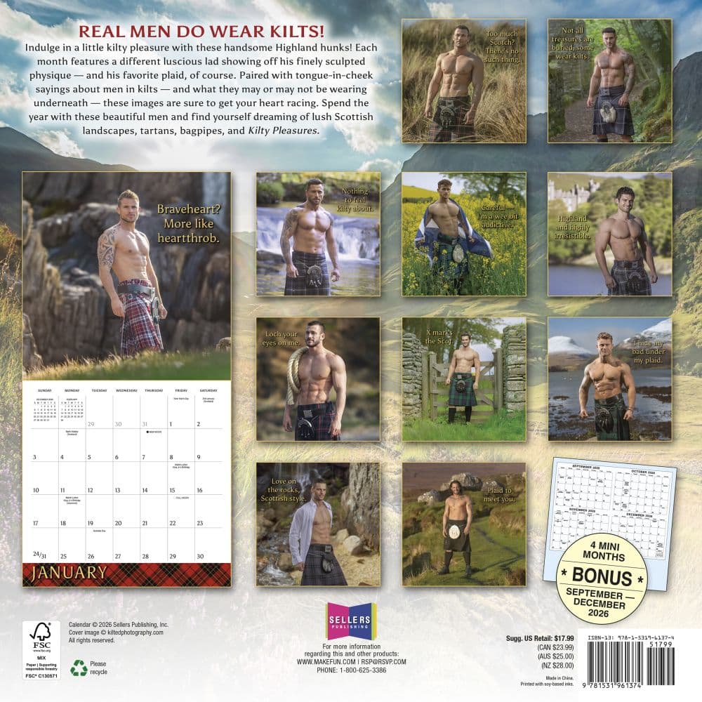Kilty Pleasures 2027 Wall Calendar First Alternate Image