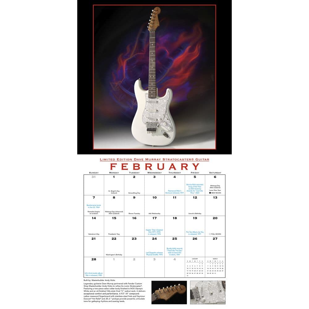 Fender Guitar 2027 Wall Calendar Second Alternate Image