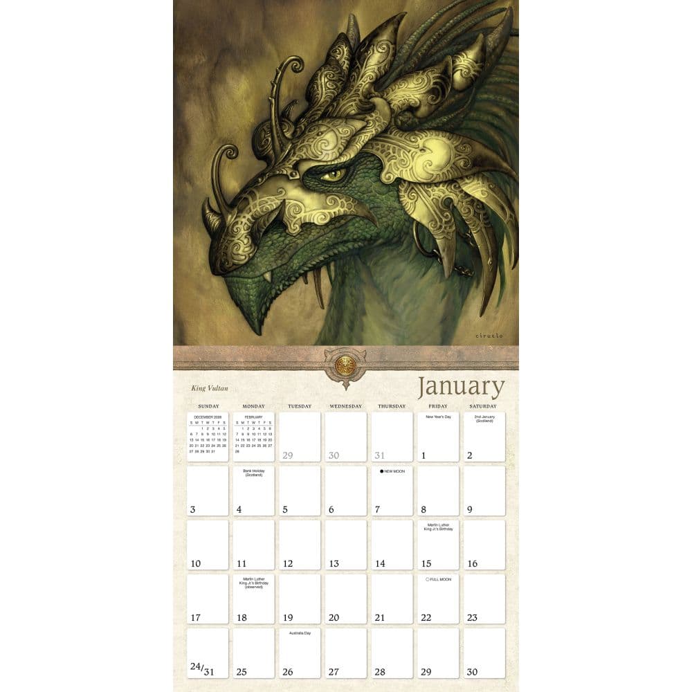 Dragons Ciruelo 2027 Wall Calendar by Ciruelo Cabral Second Alternate Image