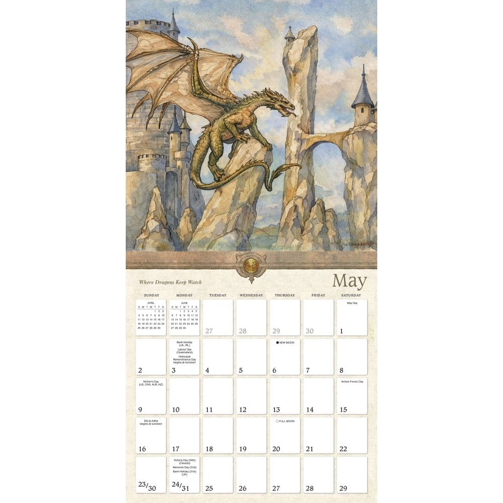 Dragons Ciruelo 2027 Wall Calendar by Ciruelo Cabral Fourth Alternate Image