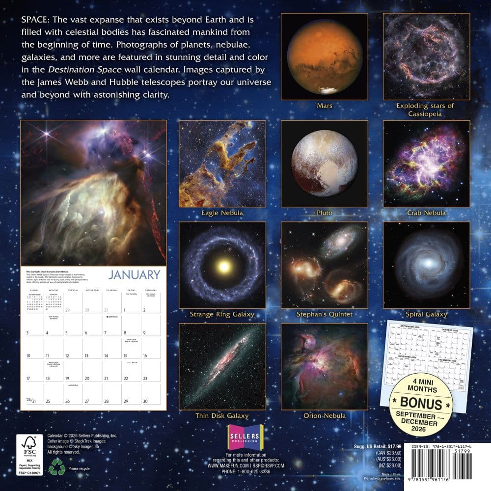Destination Space 2027 Wall Calendar First Alternate Image