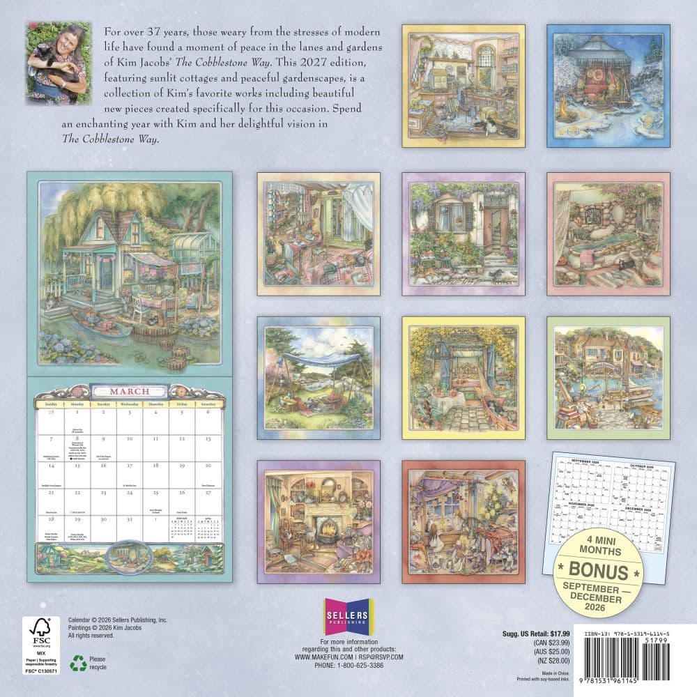 Cobblestone Way 2027 Wall Calendar by Kim Jacobs First Alternate Image